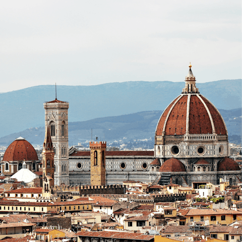 Make your way to Florence Cathedral, mere minutes down the road