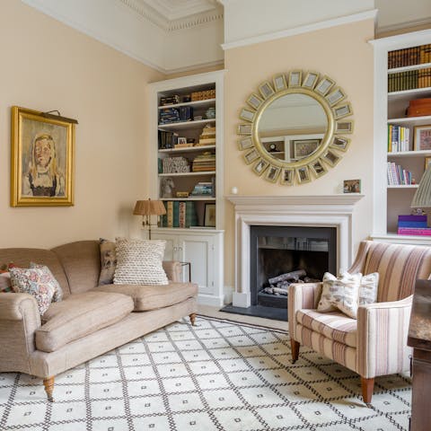 Pick a book from the library and relax in the classic sitting room