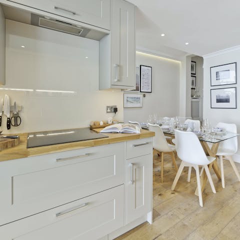 Start your day with a full English on the stove as you plan your day