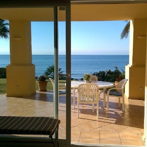 Admire the sea views from inside too