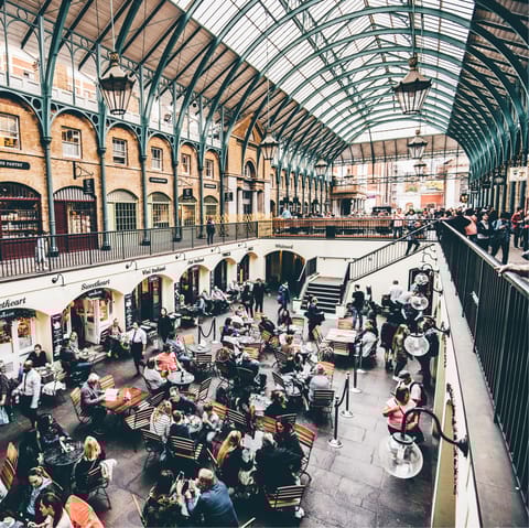Explore the many shops and restaurants around Covent Garden, three minutes away on foot