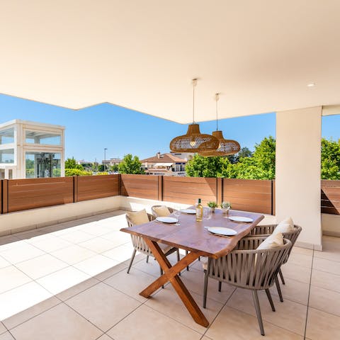 Enjoy an alfresco meal with loved ones on the private terrace