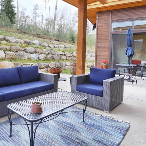 Enjoy a morning coffee on the patio