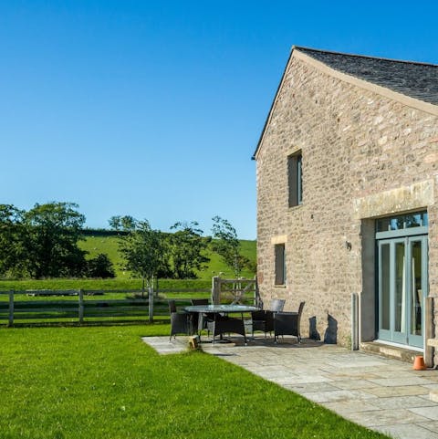 Take dinner in the garden on summer nights and while away the evenings in the great outdoors