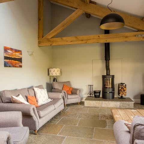 Spend chilly evenings snuggled up by the wood burner