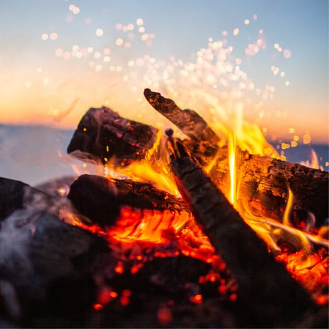 Gather around the fire ring in the garden when the sun goes down