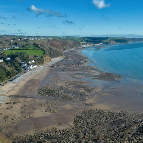 Walk straight out onto the peaceful beach