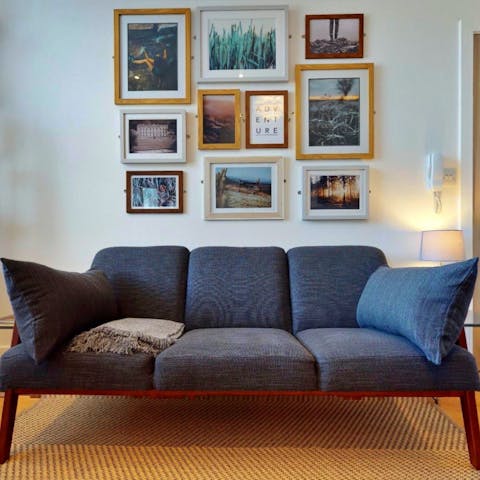 Kick back and relax in the lovely, light filled open plan living room