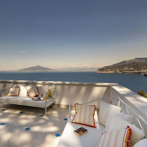 Admire the amazing Gulf of Sorrento scenery from the many terraces