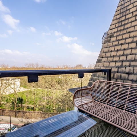 Admire the leafy park views from the south-facing balcony