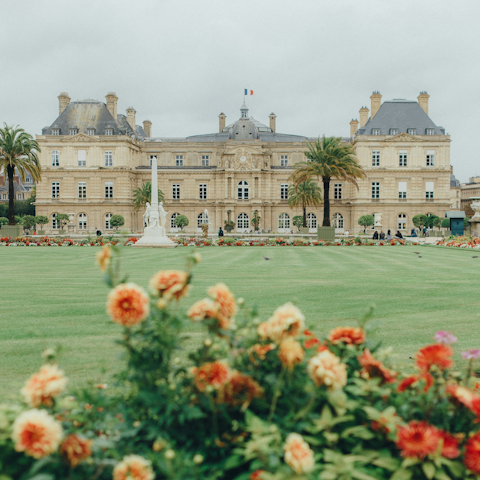 Stop and smell the roses at Jardin du Luxembourg, three minutes away