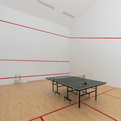 Energise yourself with a game in the squash hall