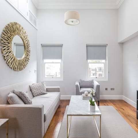 Take a moment to relax in the bright living room