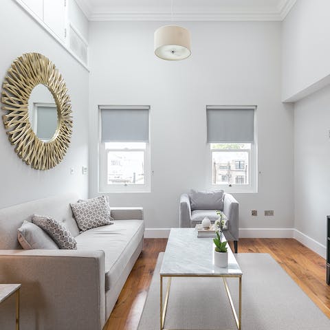 Take a moment to relax in the bright living room