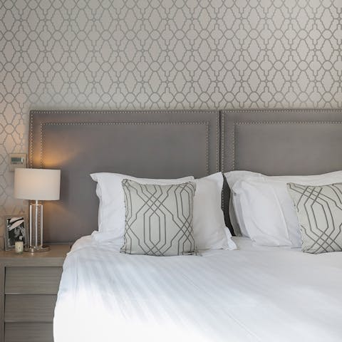 Enjoy a luxurious night's sleep in the comfortable bed