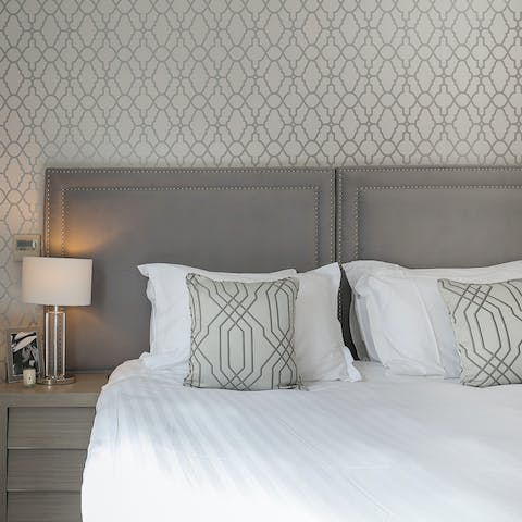 Enjoy a luxurious night's sleep in the comfortable bed