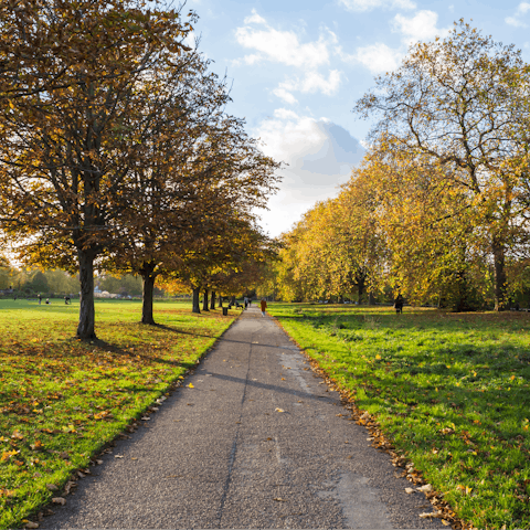 Stroll through leafy Hyde Park, a ten-minute walk away
