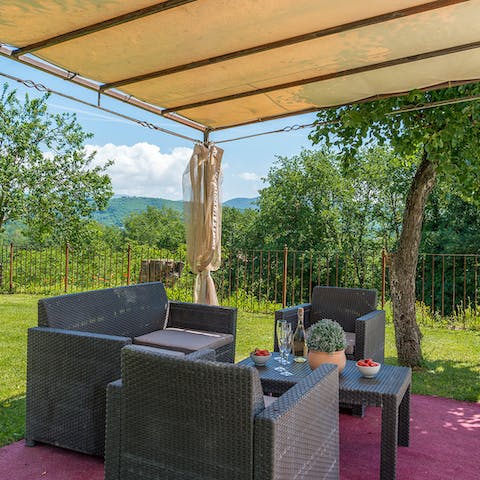 Sip cocktails in the tranquil garden