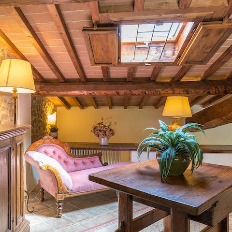 Recline in the rustic loft