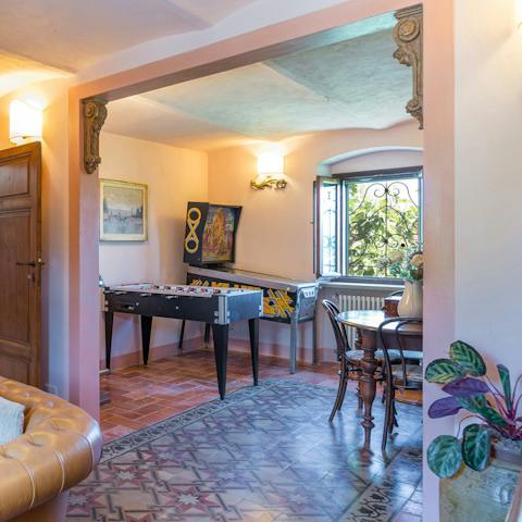 Have some fun playing in the games room