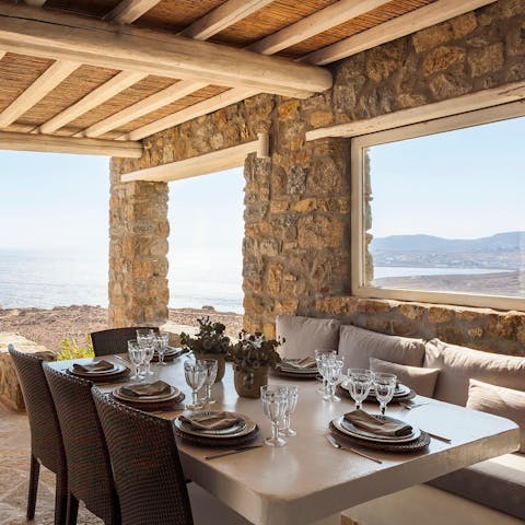 Serve up a delicious alfresco feast under the shady pergola