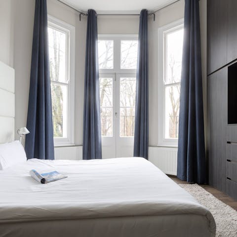 Wake up to natural light from the bay windows