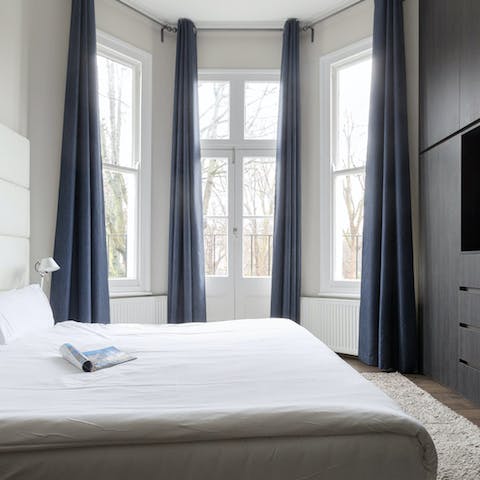 Wake up to natural light from the bay windows