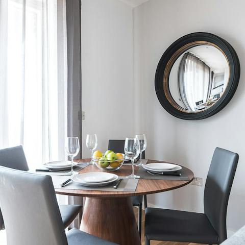 The elegant dining space