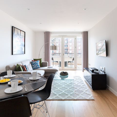 the bright living space