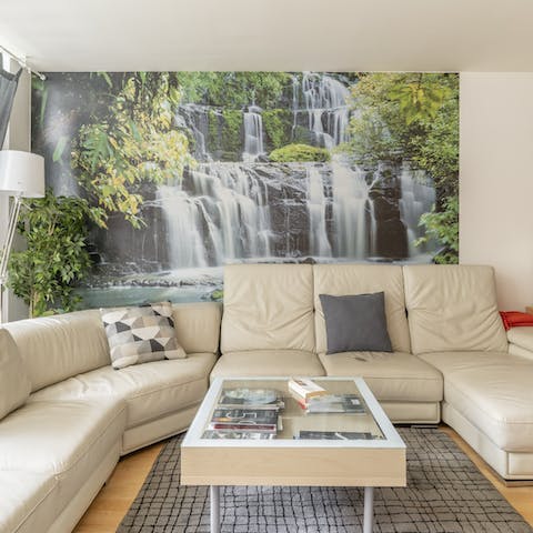 A big, comfortable sofa