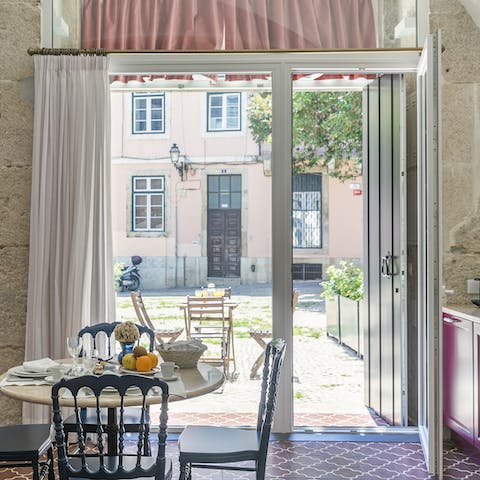 Step directly onto the square