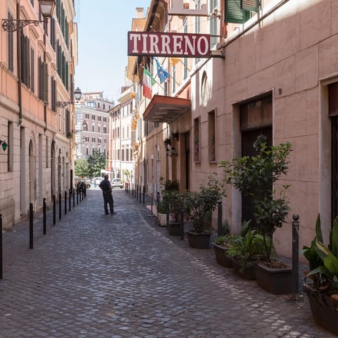 Wander around the home's charming Monti neighbourhood