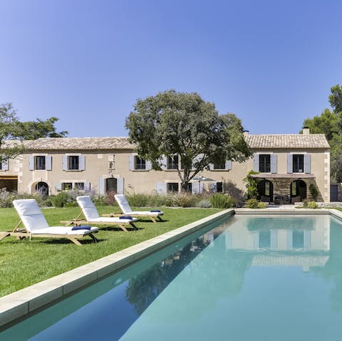Make a splash in the glittering swimming pool on hot afternoons