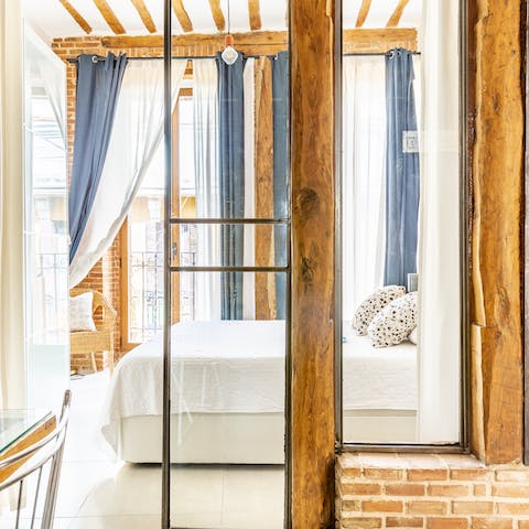 Glass doors and wooden frames