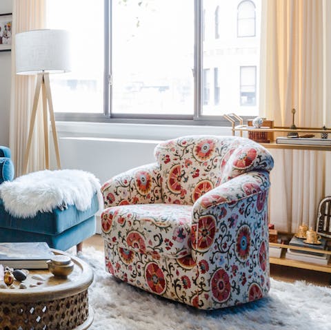 The patterned armchair