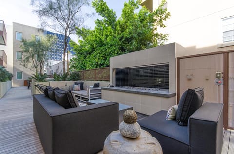 Sofas on the shared patio