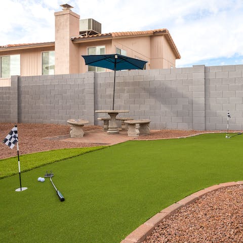 Get competitive with mini-golf in the garden