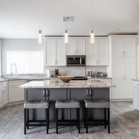 Keep the chef company from the breakfast bar