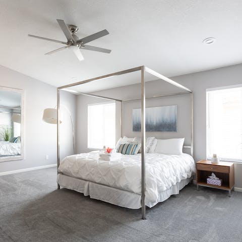 Lie back in elegant, chic beds