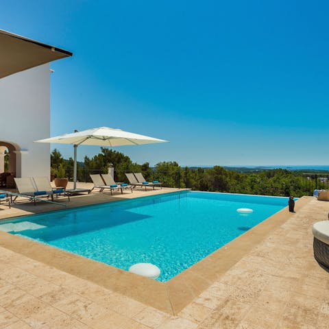 Enjoy a refreshing dip in the private pool