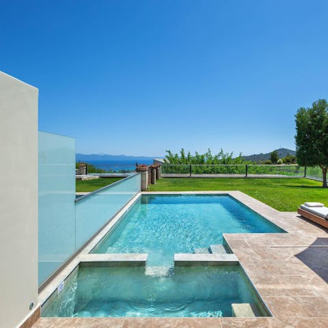 Start the day with a gentle swim in the inviting pool