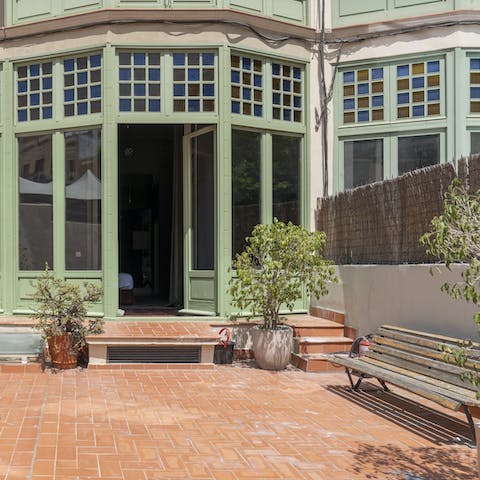 The sunny terrace
