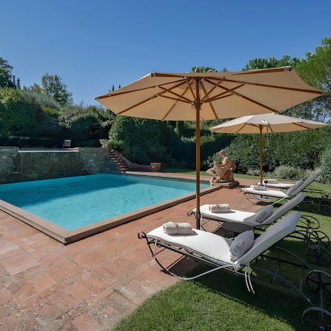 Soak up the Tuscan sun from in or beside the private pool