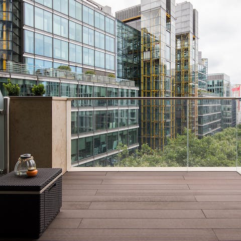 Enjoy an evening tipple on the balcony as the sun goes down