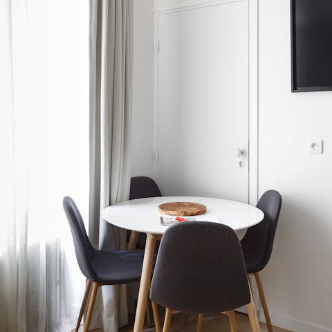 A table with space for guests