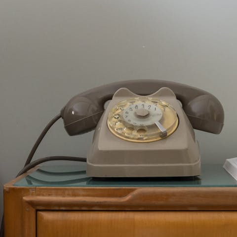 An old Bakelite telephone