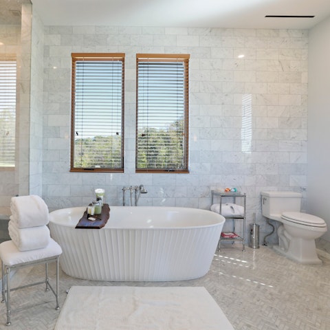 Soak in the bathtub to rest your weary feet