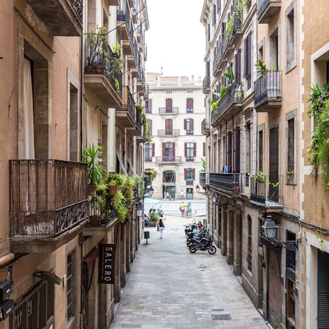 The view into the alleyway below