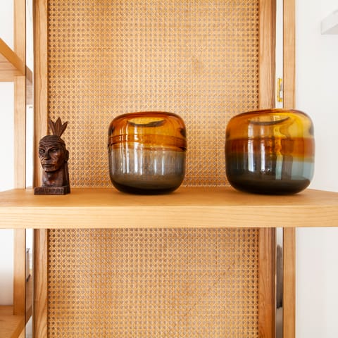 Smoky glass vases