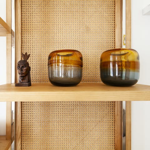 Smoky glass vases